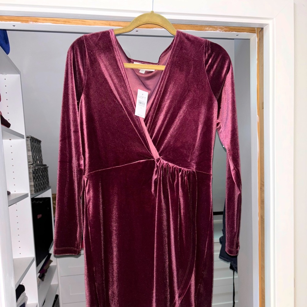 LOFT faux wrap holiday dress.